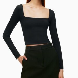 Aritzia Babaton Contour Squareneck Longsleeve in Black